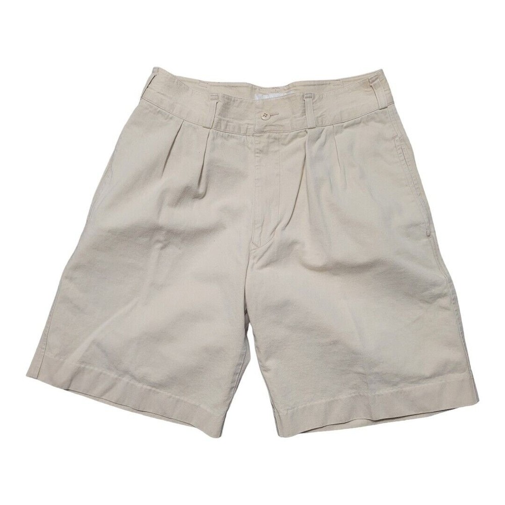 AXIS Pleated Mens Shorts Size 32 Light Yellow